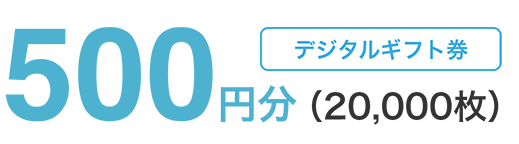 500円分 デジタルギフト券（20,000枚）