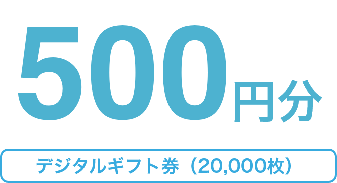 500円分 デジタルギフト券（20,000枚）