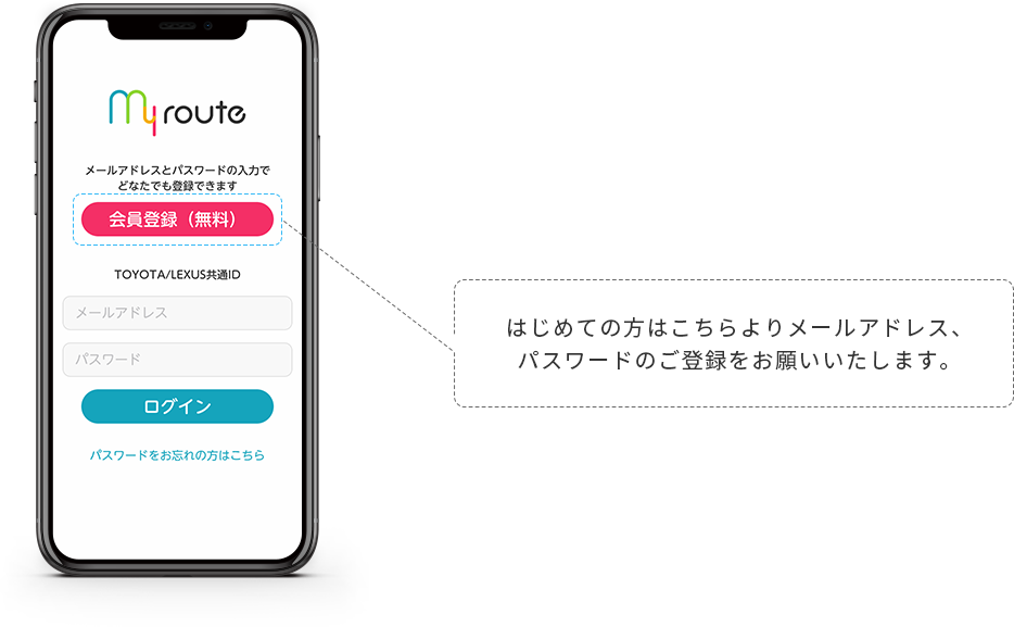 はじめての方はこちらよりメールアドレス、パスワードのご登録をお願いいたします。
